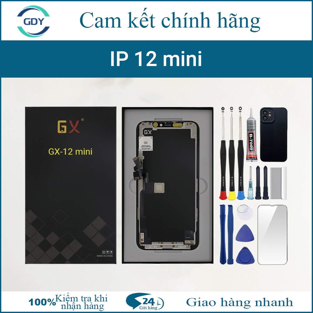Màn hình GX-OLED chính hãng tương thích với IP 12 mini tặng kèm bộ dụng cụ Bảo hành 12T