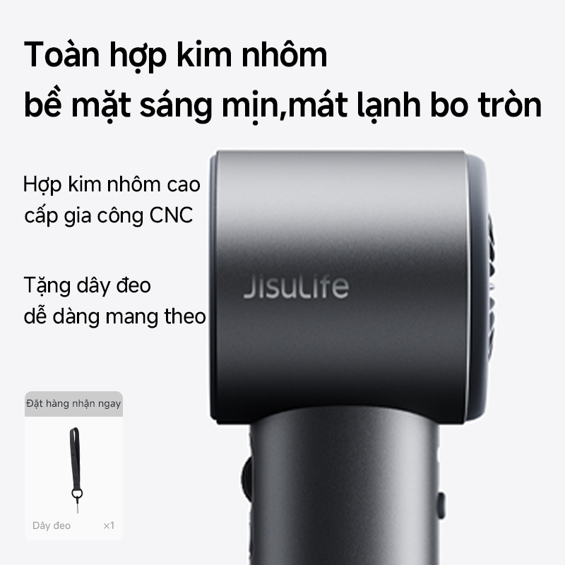 Quạt cầm tay JisuLife Pro1S siêu gọn nhẹ, gió mạnh, pin bền, điều chỉnh 100 mức, màn hình LED, sạc tiện lợi, dễ mang đi | BigBuy360 - bigbuy360.vn