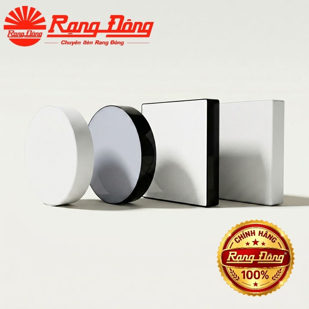Ốp trần LN29N 12w, 18w, 24w vỏ đen, trắng đế nhựa Rạng Đông.