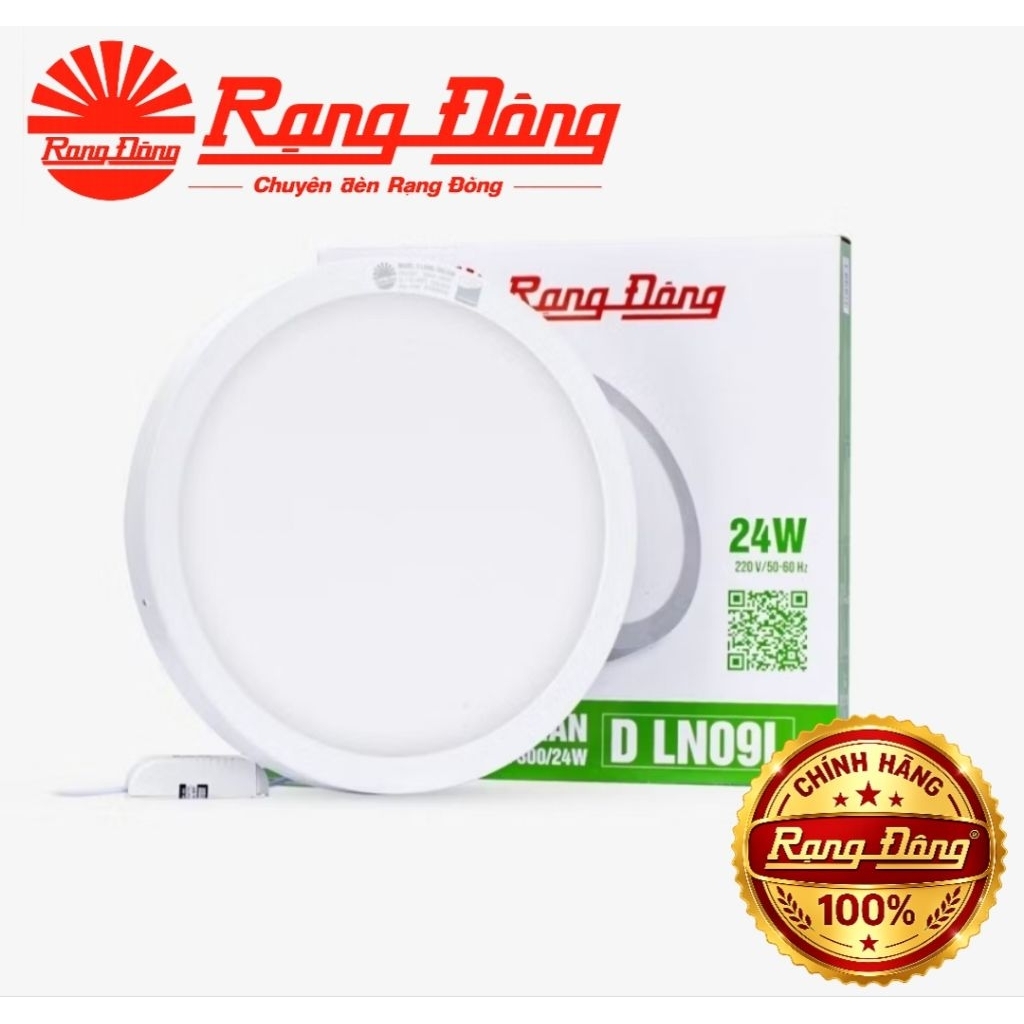 [Chính hãng] Ốp trần LN08,LN09 vỏ kim loại Rạng Đông.