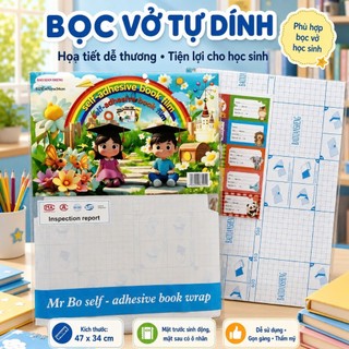 Combo 20 Bọc Vở Decan siêu dai chống nước, 3 kích cỡ phù hợp vở, sách A4, tặng nhãn dán