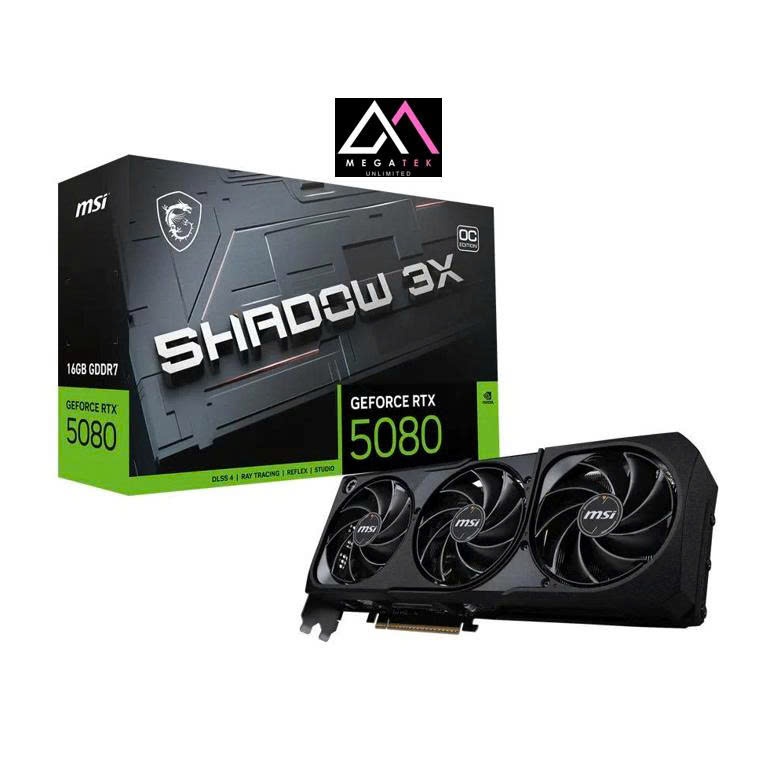 VGA MSI GeForce RTX 5080 16G SHADOW 3X OC Chính Hãng - BH 36 Tháng