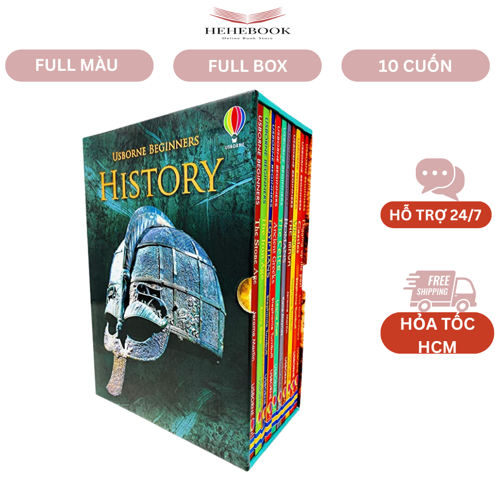 Sách - Usborne Beginner History 10 cuốn full boxset bìa mềm