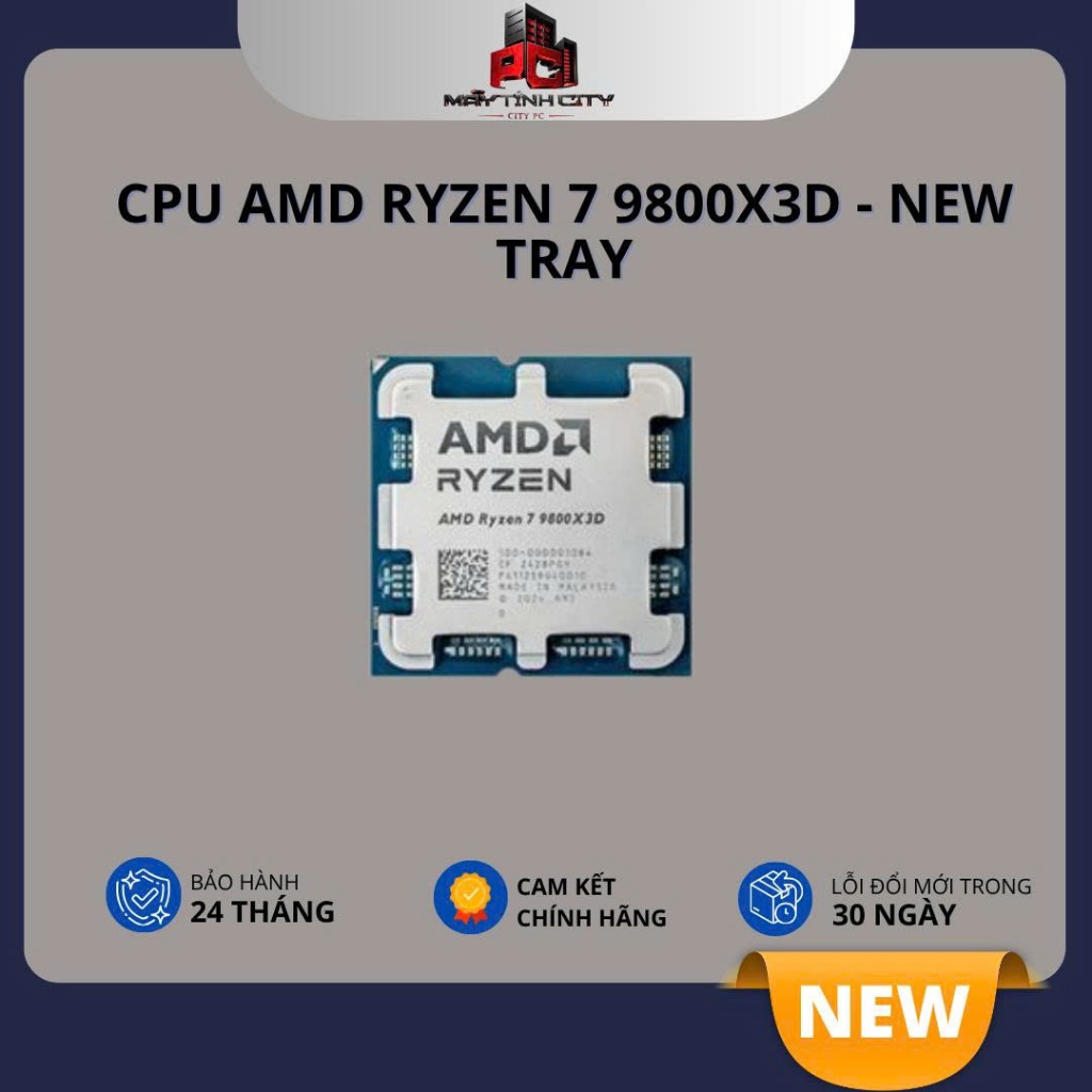 [CITYCOM] CPU AMD Ryzen 7 9800X3D AM5 Tray - NEW CHÍNH HÃNG BẢO HÀNH 36 THÁNG