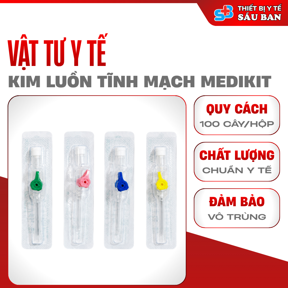 Kim luồn tĩnh mạch 18G 20G 22G 24G - Kim Luồn Medikit Mediflon 18G 20G 22G 24G