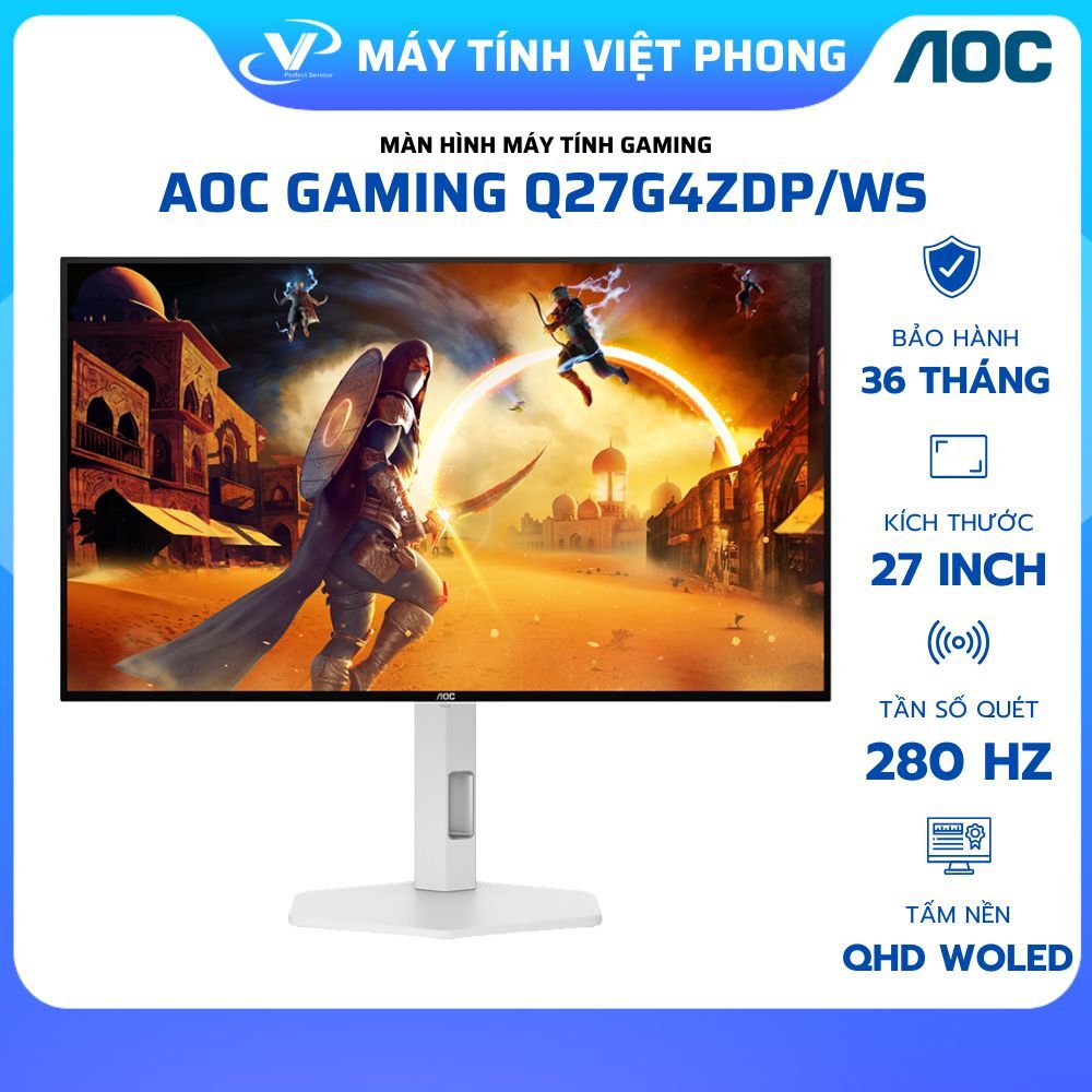 MÀN HÌNH GAMING 2K WOLED AOC Q27G41ZDP Q27G4ZDP/WS (27' / 2K OLED / 240HZ / 0.03Ms) CHÍNH HÃNG BẢO H