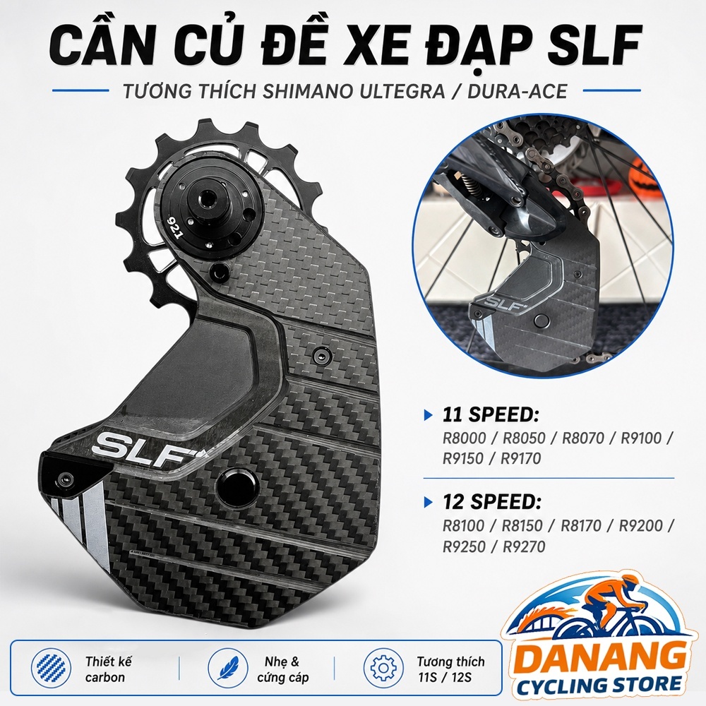 Cần Gạt Đề Xe Đạp Carbon 3K SLF Cho SHIMANO R8000/8050/9100/9150 R8100/8150/9200/9250