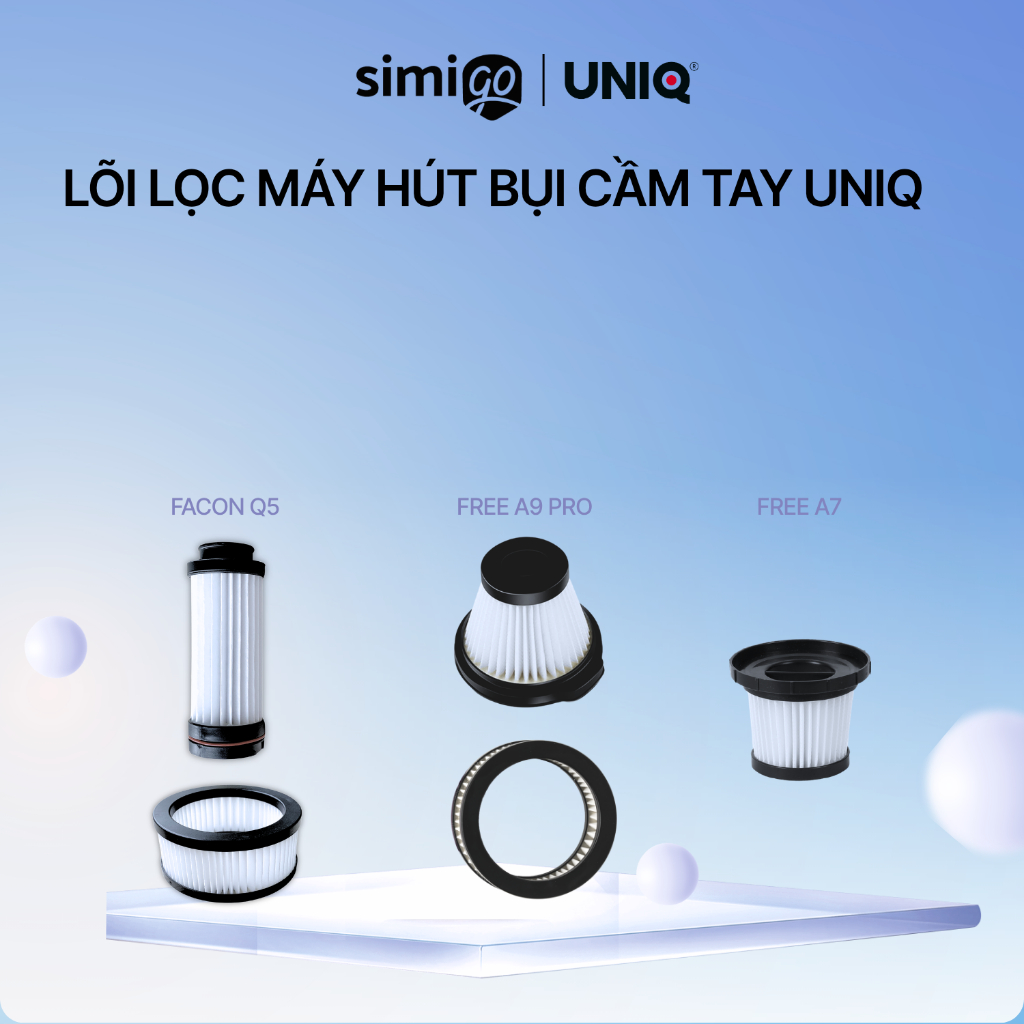 Lõi Lọc Máy Hút Bụi UNIQ Free A7/ Free A9 Pro/ Falcon Q5 Cầm Tay Không Dây Chính Hãng