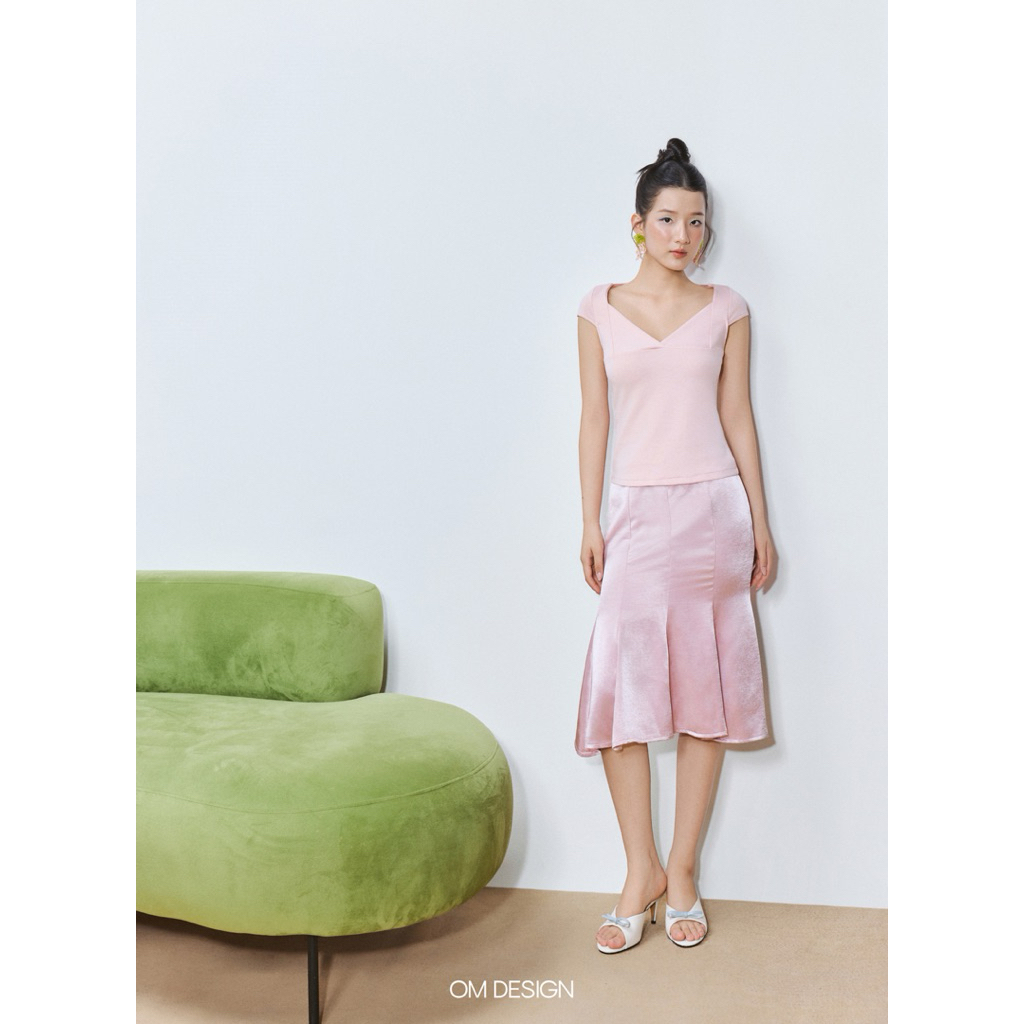 Áo thun dệt tay cánh tiên ôm - Peony Top(+% phí sàn) - By OM Design