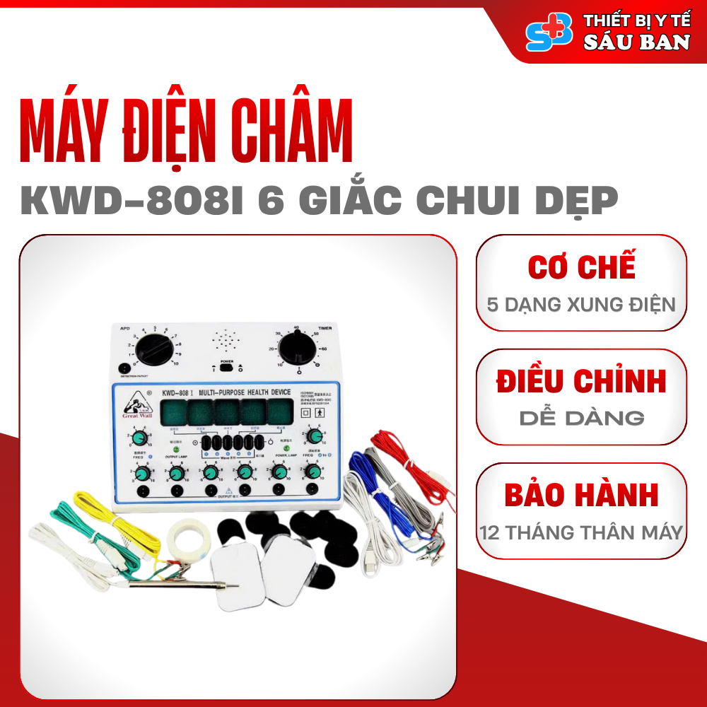 Máy Điện Châm 6 Giắc KWD-808I Chui Dẹp