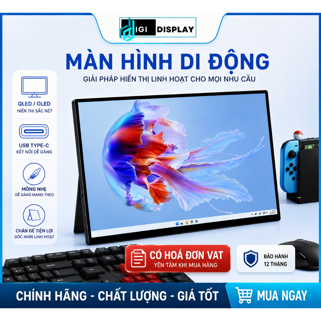[CÓ VAT] Màn hình di động QLED/OLED nhập khẩu chính hãng WEICHENSI - Weichensi Portable Monitor | BigBuy360 - bigbuy360.vn
