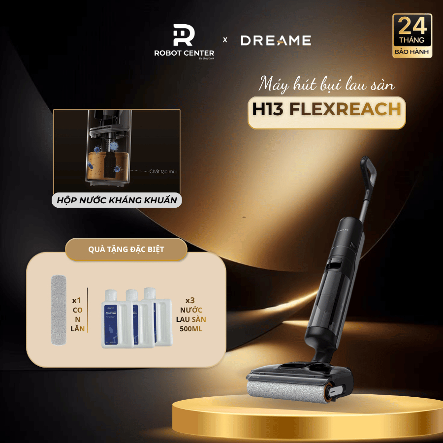 Máy Hút Lau Nhà Dreame H13 FlexReach Chính Hãng | Giặt Sấy Tự Động | Lau Nghiêng 180°