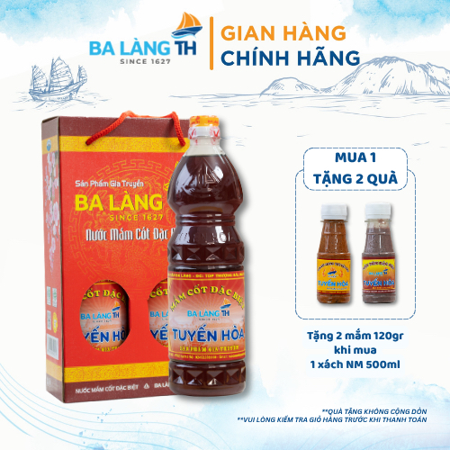 Xách Nước Mắm Cốt Đặc Biệt Ba Làng TH 900ml Combo 2 Chai