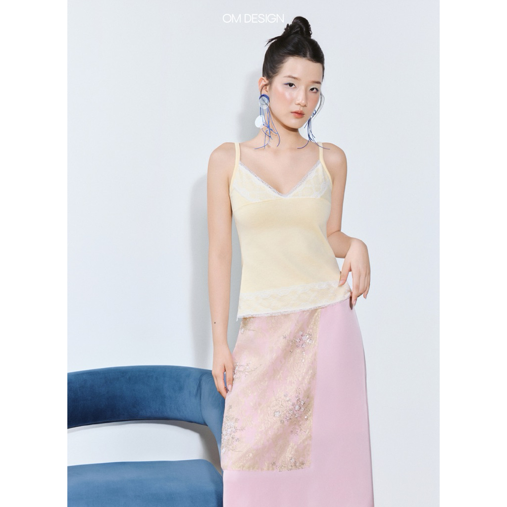 Áo hai dây dệt hoạ tiết ren - Mio Top(+% phí sàn) - By OM Design