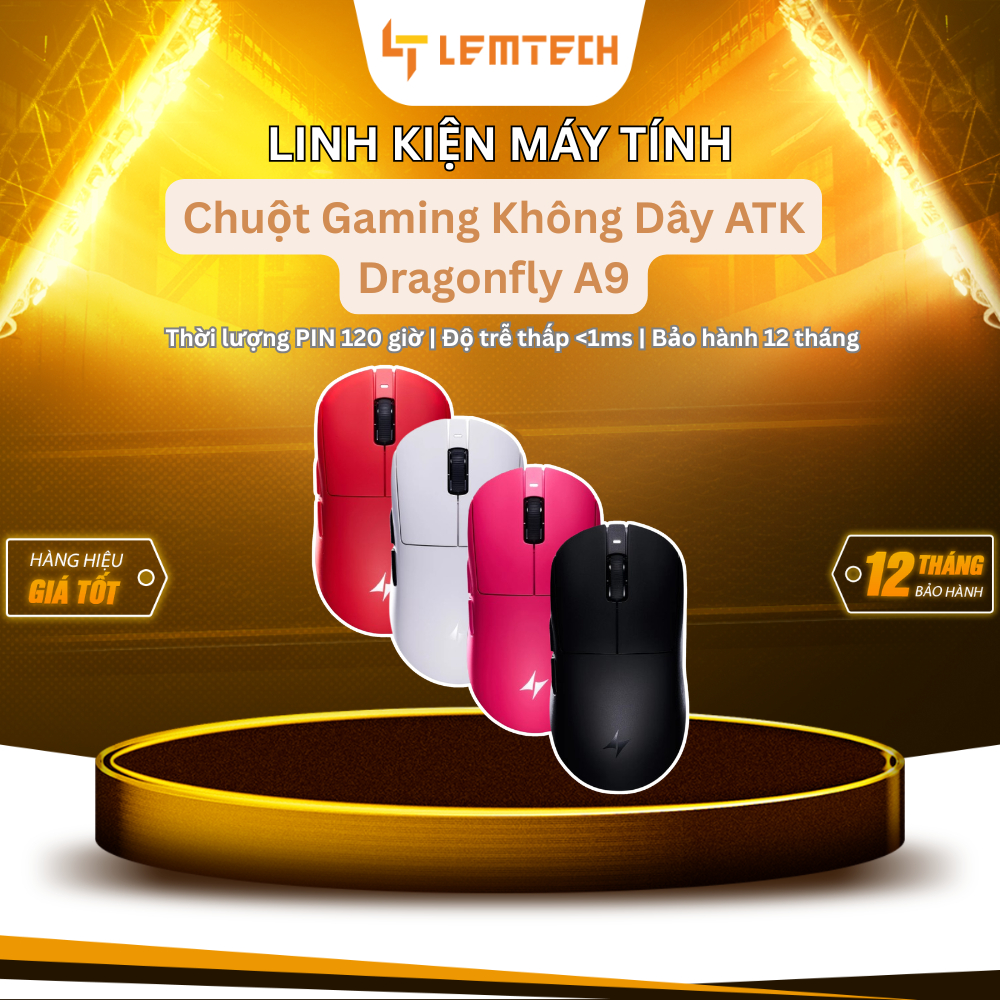 [Chính hãng] Chuột Gaming Không Dây ATK Dragonfly A9 | A9 Plus | A9 Ultra Max | A9 Ultimate