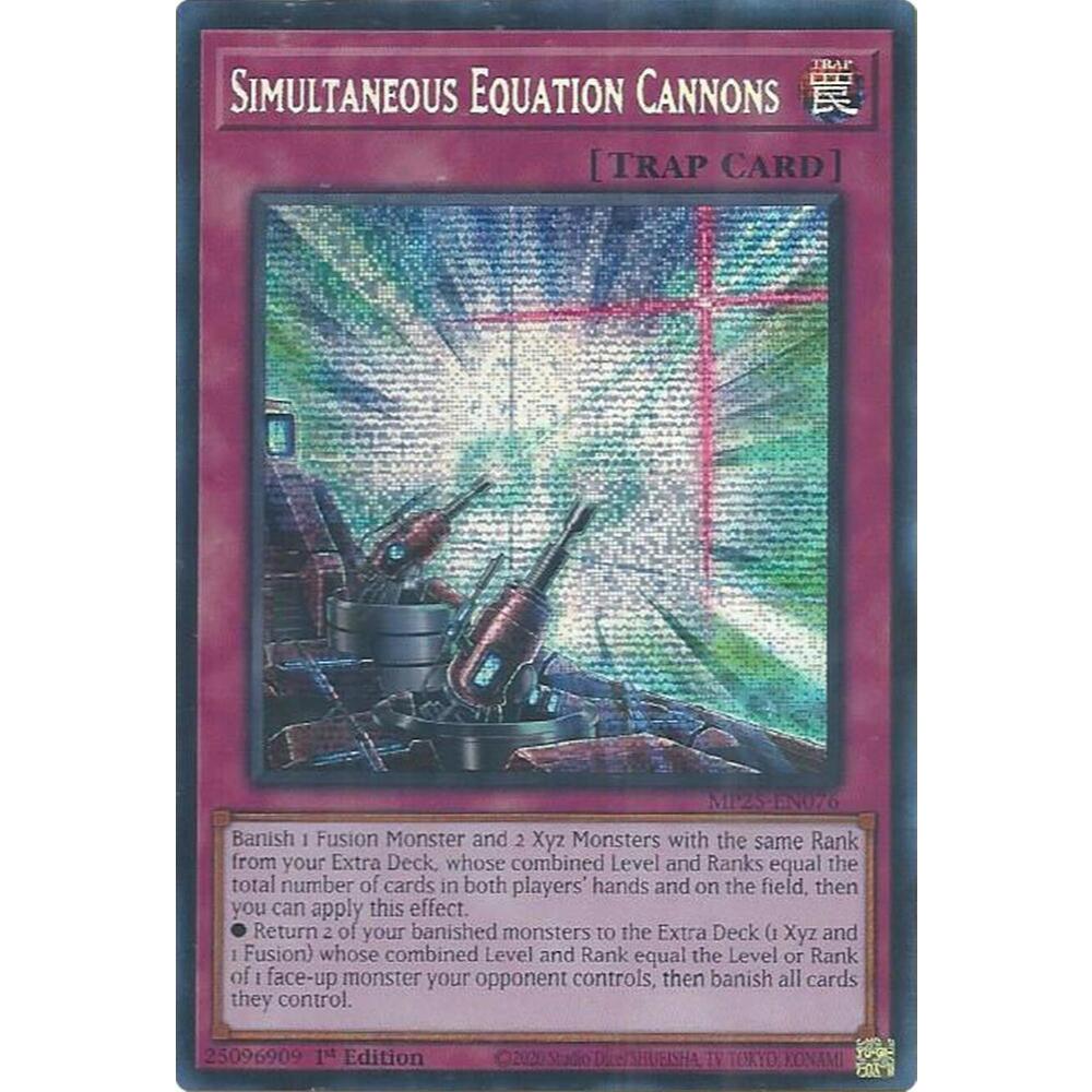 Thẻ Bài Yugioh MP25-EN076 - Simultaneous Equation Cannons - Trap - Prismatic Secret Rare