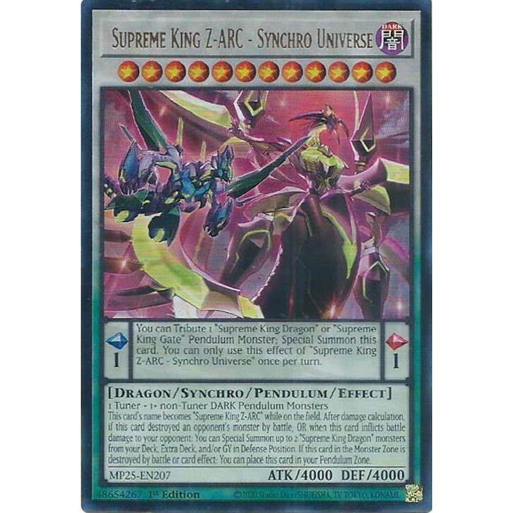 Thẻ Bài Yugioh MP25-EN207 - Supreme King Z-ARC - Synchro Universe - Pendulum Synchro Monster - Ultra