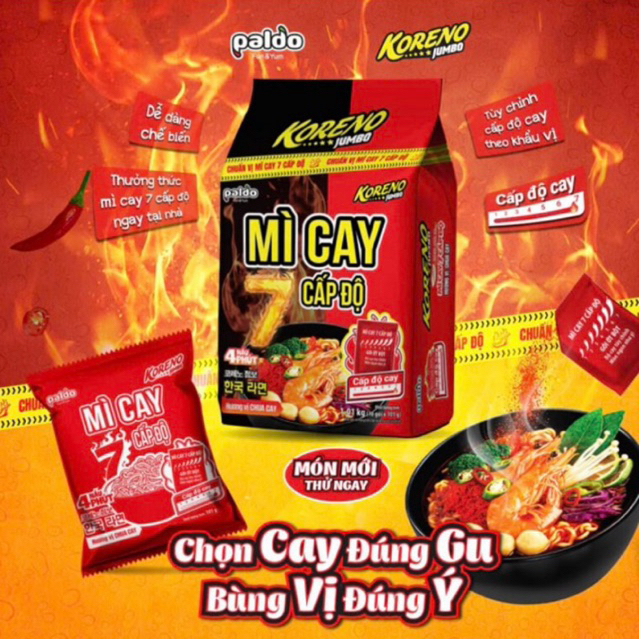 Mì cay koreno Hàn Quốc 7 cấp độ