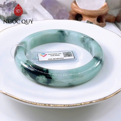 Vòng cẩm thạch A Myanmar - Ngọc phỉ thúy type A bản hẹ sơn thủy ni 58-61mm LM126 (kèm kđ type A) - Ngoc Quý