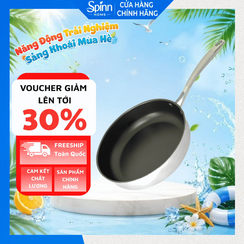 Chảo từ chống dính cao cấp orkin, chảo chiên xào đáy từ tay cầm dùng cho bếp từ bếp gas