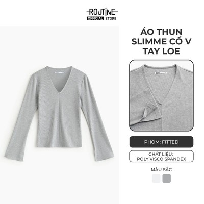 Áo Thun Tay Dài Nữ Cổ V Form Fitted - Routine 10F25TSLW005