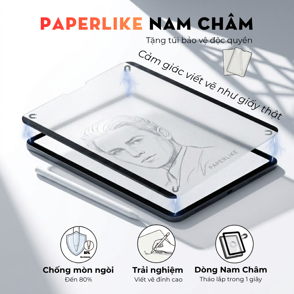 Dán Paperlike Nam Châm IPad Chuyên Dụng, Đủ Model Cho IPad Pro Air Gen Mini ...