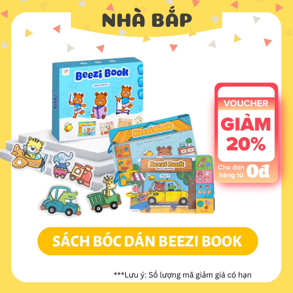 Sách bóc dán Busy Book Lalala Baby, đồ chơi giáo dục sớm song ngữ Anh Việt cho bé - Nhà Bắp Store