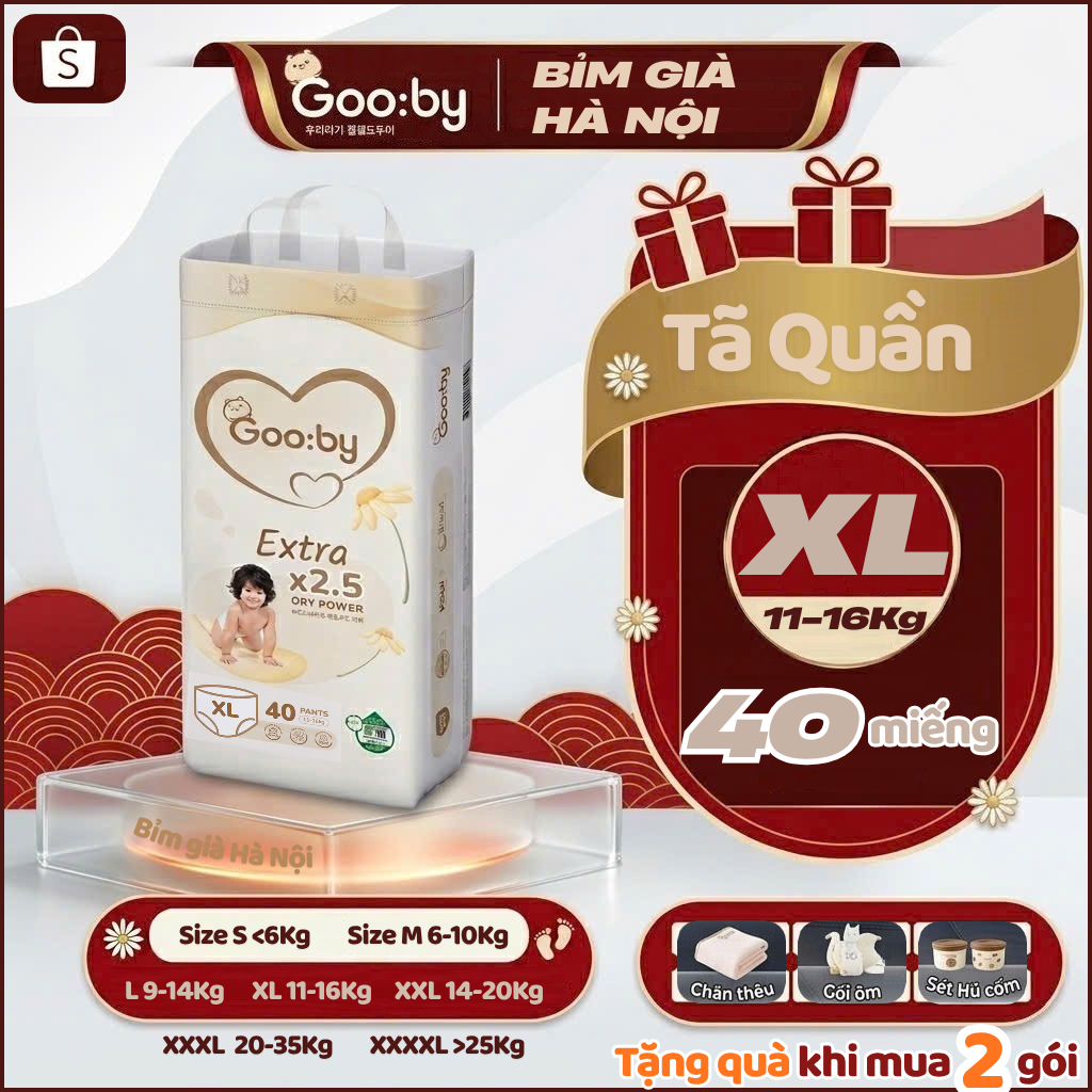 Quần Gooby S52 M50 L42 XL40 Miếng Honey M56 L56 Xl56 Huggies #bỉm bonny #goo:by #bỉm Merzy #bỉm hone
