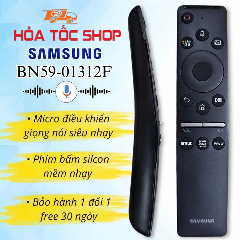 Điều khiển Tivi SAMSUNG  giọng nói Thiết Kế Cong – Model BN59 Phím Mềm Cao Cấp