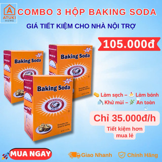 Combo 3 Hộp Sodium bicarbonate Baking Soda Đa Năng – Dùng Làm Sạch, Khử Mùi, Hỗ Trợ Làm Bánh, Tiện Lợi Cho Gia Đình