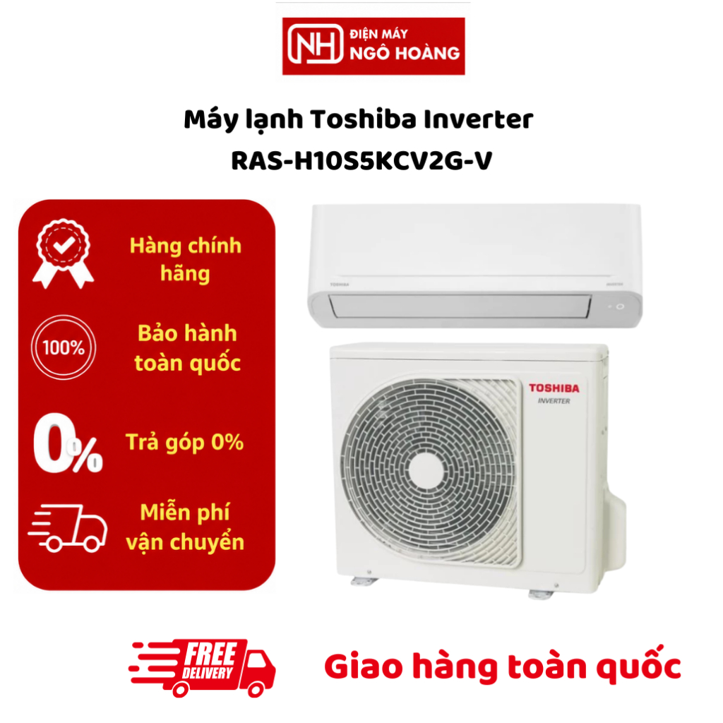 RAS-H10S5KCV2G-V - Máy lạnh Toshiba Inverter RAS-H10S5KCV2G-V chính hãng, điều hòa tiết kiệm điện