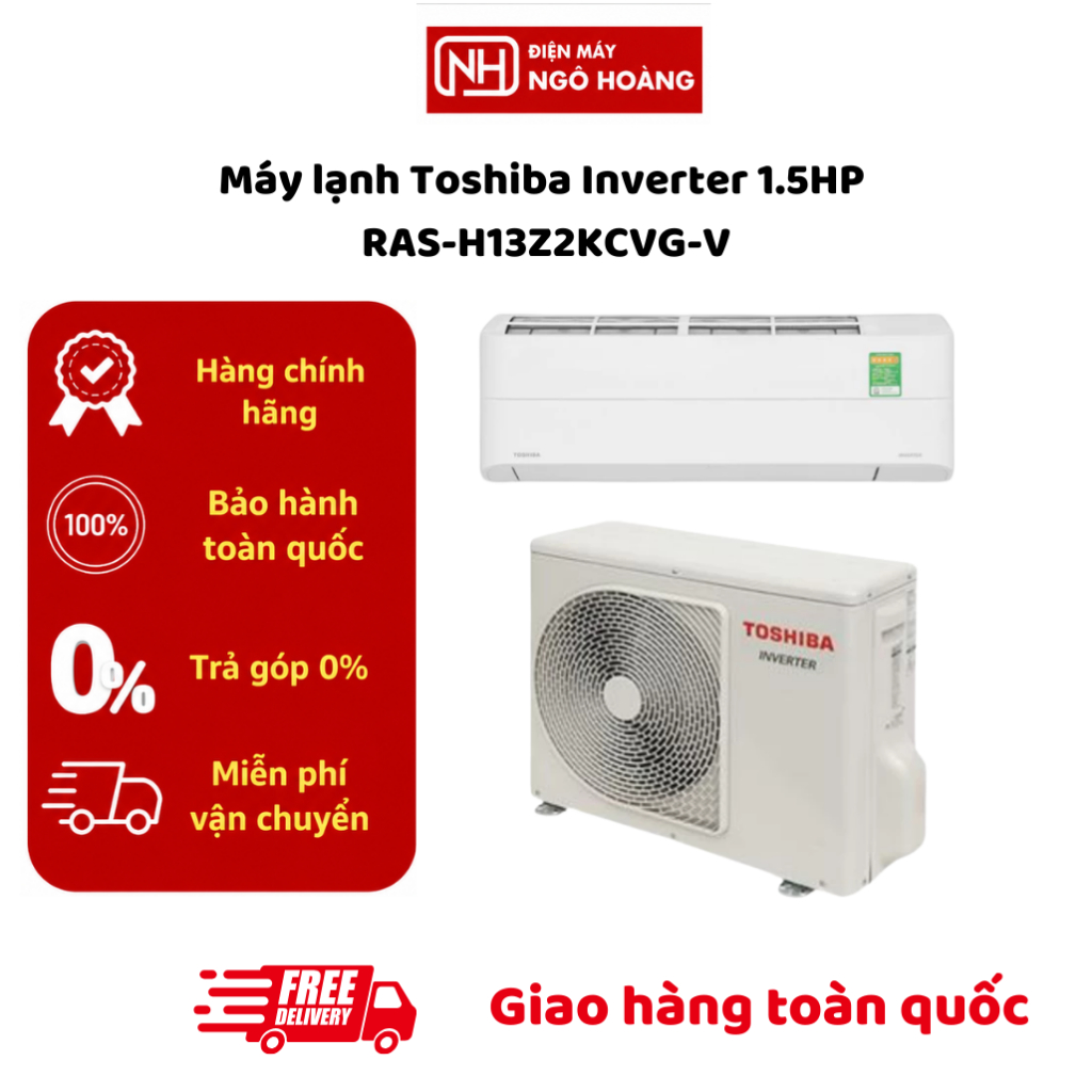 RAS-H13Z2KCVG-V - Máy lạnh Toshiba Inverter 1.5HP RAS-H13Z2KCVG-V chính hãng, tiết kiệm điện