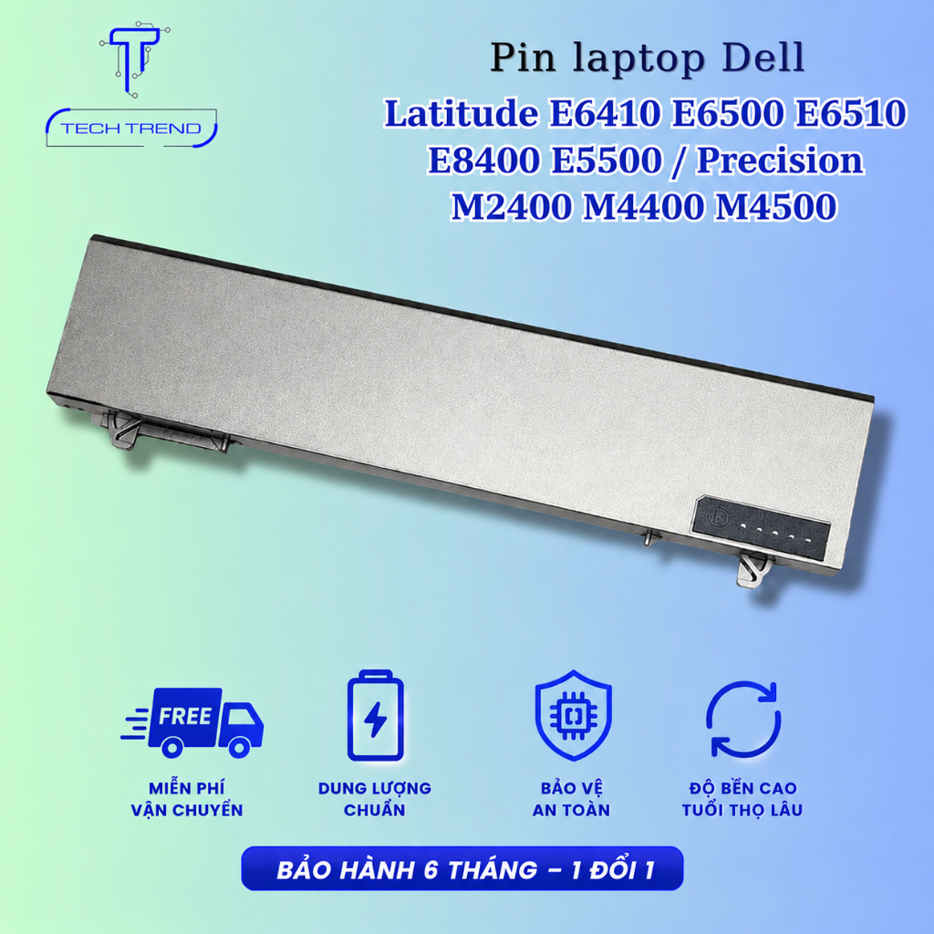 Pin laptop tương thích Dell Latitude E6410 E6500 E6510 E8400 E5500 / Precision M2400 M4400 M4500