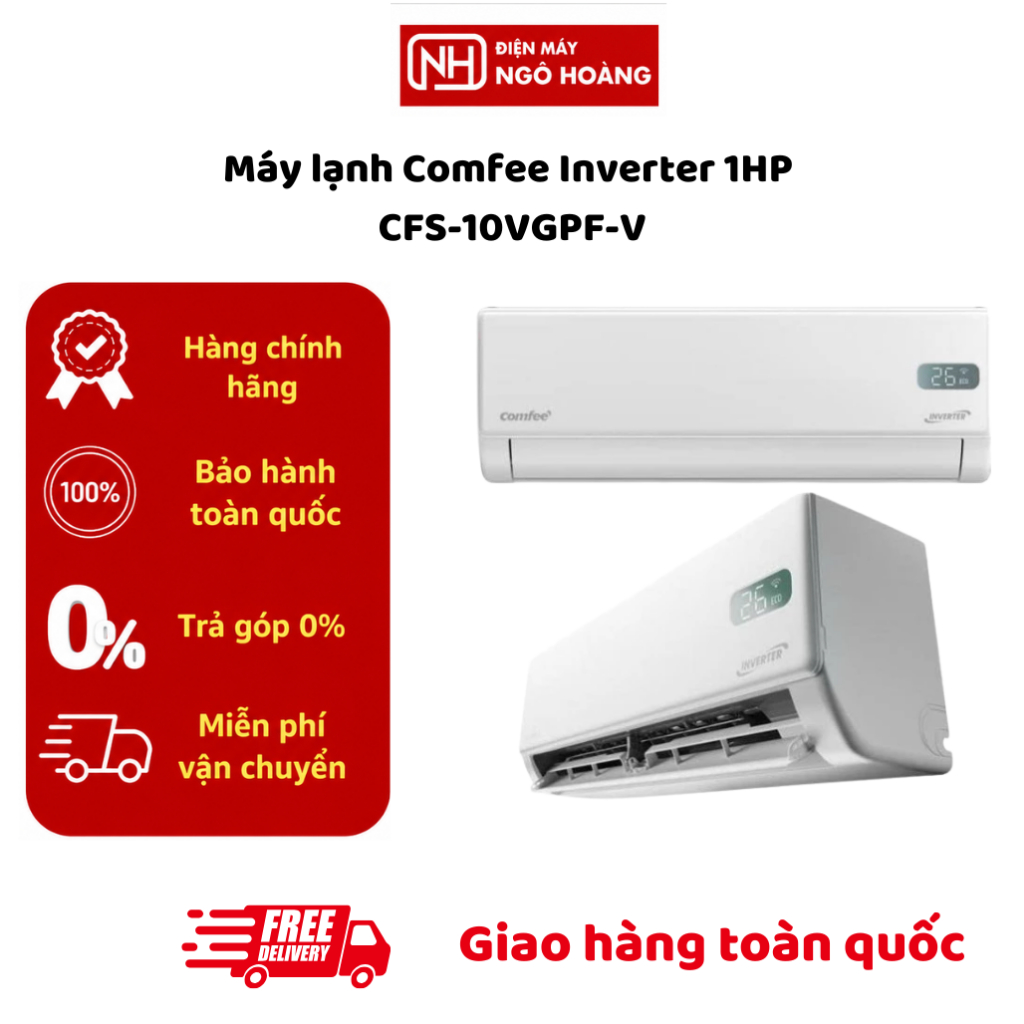CFS-10VGPF-V - Máy lạnh Comfee Inverter 1HP CFS-10VGPF-V chính hãng, tiết kiệm điện