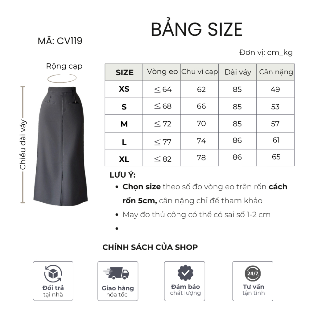 Chân váy dáng dài chữ A  Mely Fashion cạp cao xẻ tà tôn dáng che giấu bụng có bigsize trẻ trung cá tính  CV119 - 04 | BigBuy360 - bigbuy360.vn
