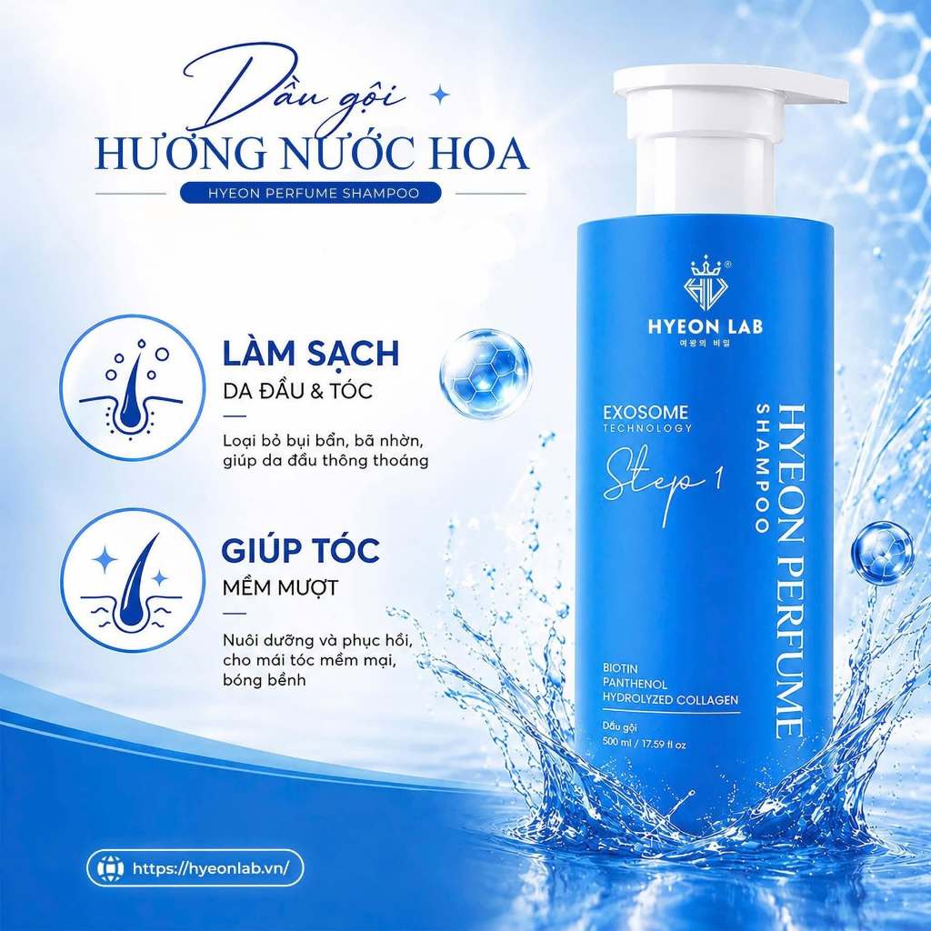 [Chính Hãng] Dầu Gội Xả Hyeon Perfume Cao Cấp - Làm Sạch Da Đầu, Tóc Suôn Mượt Ngát Hương (Hyeon Lab
