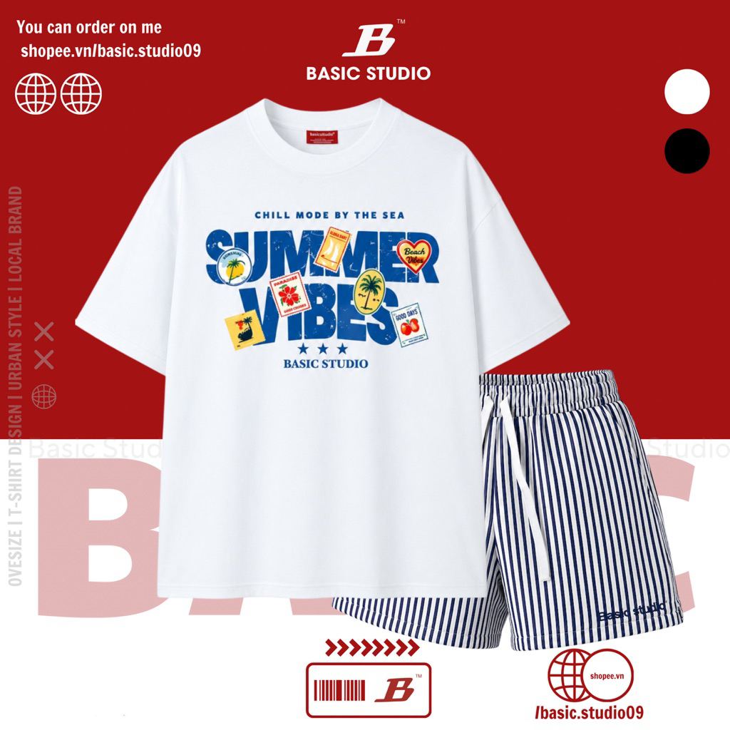 Basic Studio Official - Áo Thun Ovesize Unisex “ Summer Vibe “