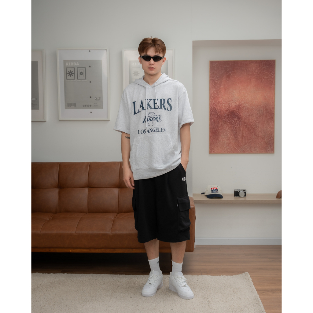 ÁO BA LỖ CÓ MŨ NB. A LAKERS  TANKTOP HOODIE