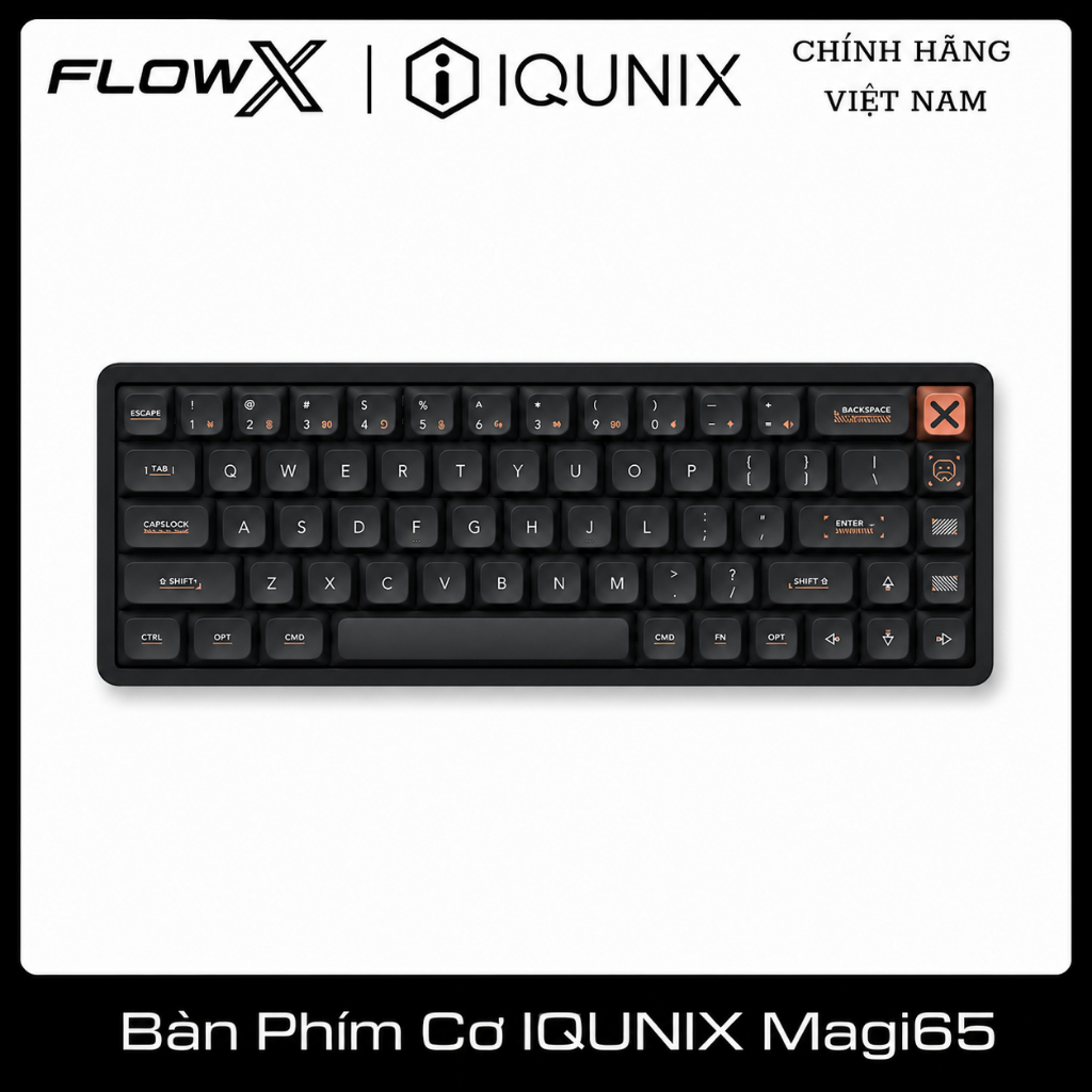 BÀN PHÍM CƠ IQUNIX MAGI65 LOW PROFILE 65% Layout | Nhôm CNC | Tri-Mode | Hot-Swap | VIA | RGB