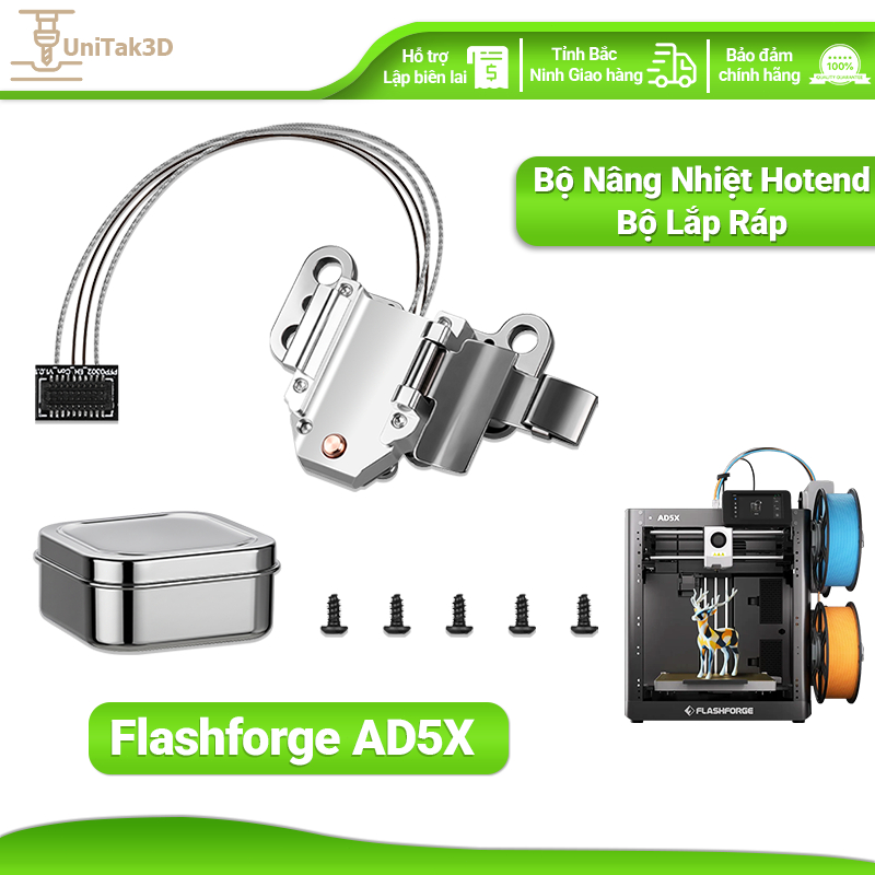 UniTak3D AD5X Bộ Nâng Nhiệt Hotend Bộ Lắp Ráp cho Flashforge AD5X Máy in 3D Gốm Zirconia Chịu nhiệt 