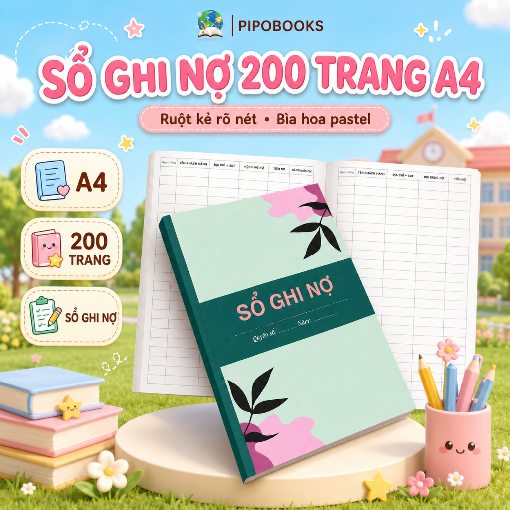 SỔ GHI NỢ A4 - MẪU MỚI - IN 2 MẶT