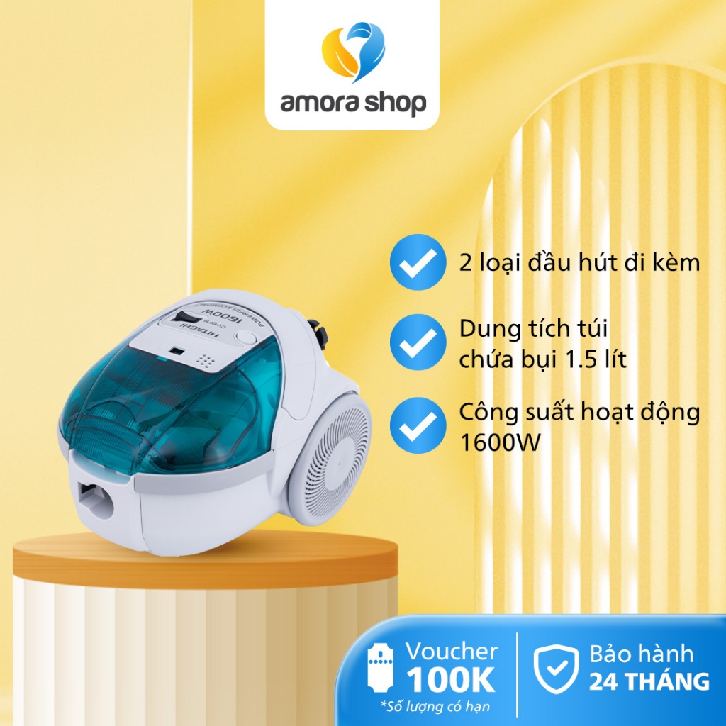 Máy hút bụi Hitachi CV-BF16 24CV GN - Công Suất 1600W - Bảo Hành 24 Tháng