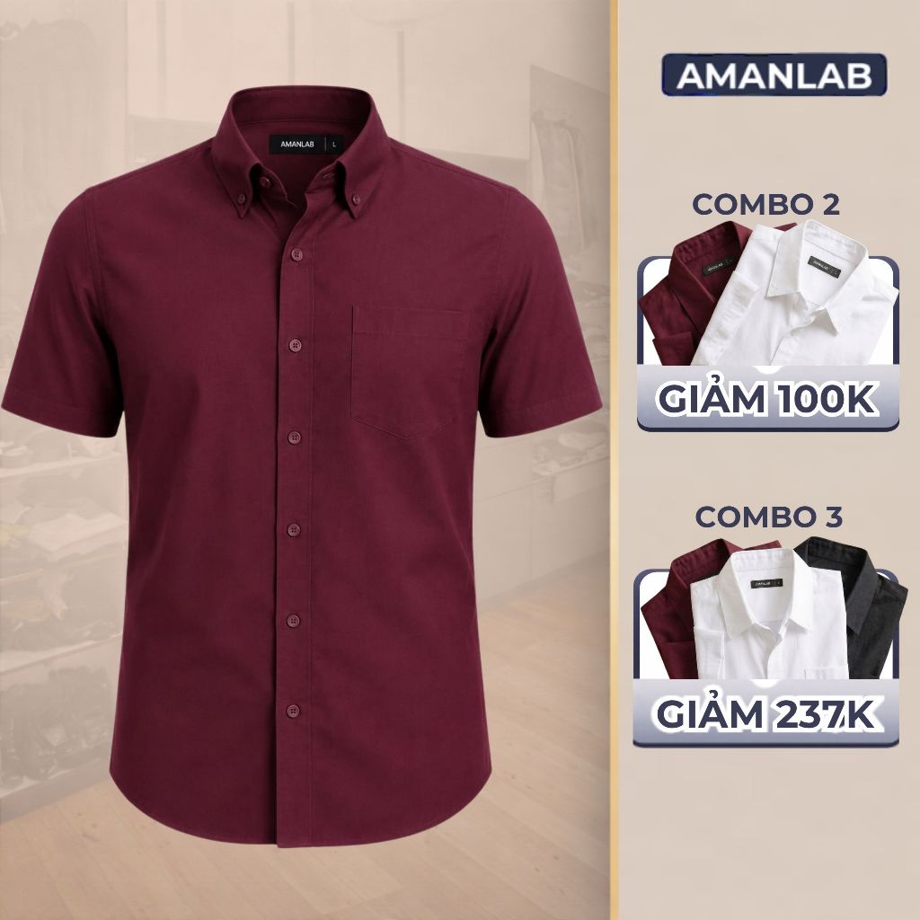[DEAL MỞ BÁN] Áo sơ mi nam Form Fitted, chất vải Oxford wash nhẹ,chống nhăn VELTOR S.FIT AMANLAB