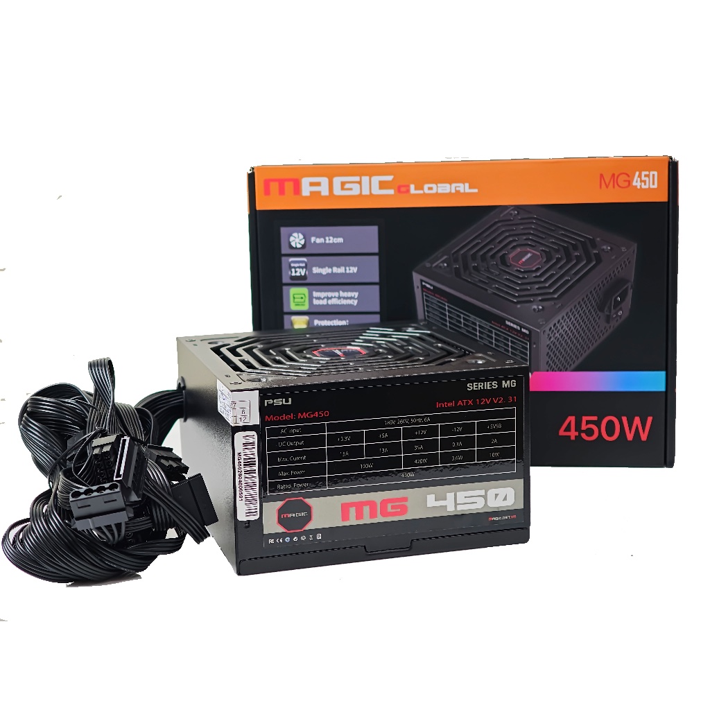 NGUỒN MAGIC MG-450 CST 450W (Capble đen dẹt)