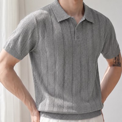 Áo polo dệt len ROWAY PREMIUM chất liệu len cotton | Polo len phối ren