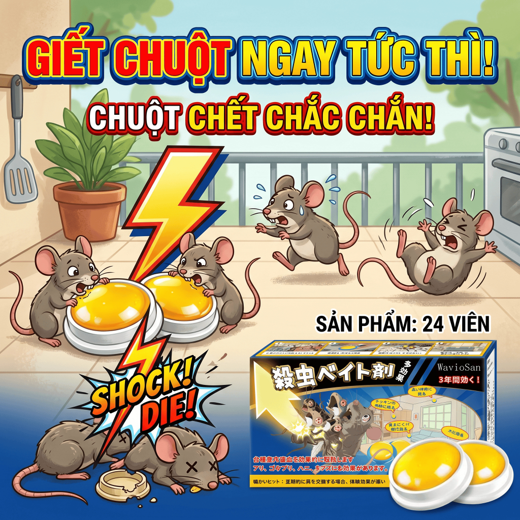 🐀 Thuốc diệt chuột / Bả diệt chuột – Diệt chuột mạnh mẽ, hiệu quả cao, tiêu diệt tận gốc chuột 🐀