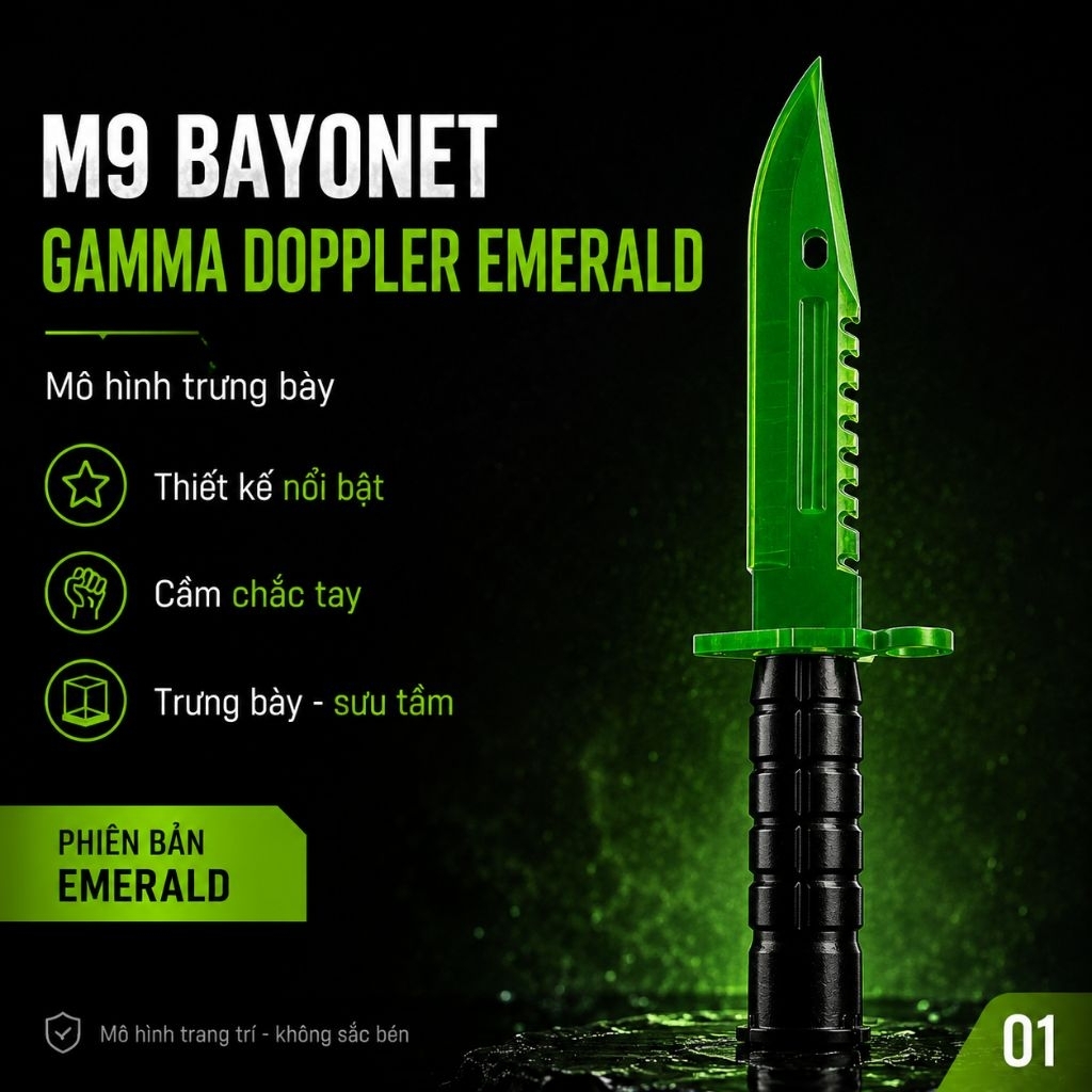 Mô hình trang trí csgo Gamma Doppler Emerald