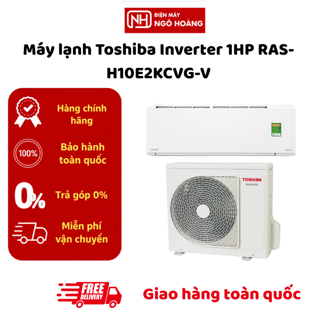 RAS-H10E2KCVG-V - Máy lạnh Toshiba Inverter 1HP RAS-H10E2KCVG-V chính hãng, điều hòa tiết kiệm điện