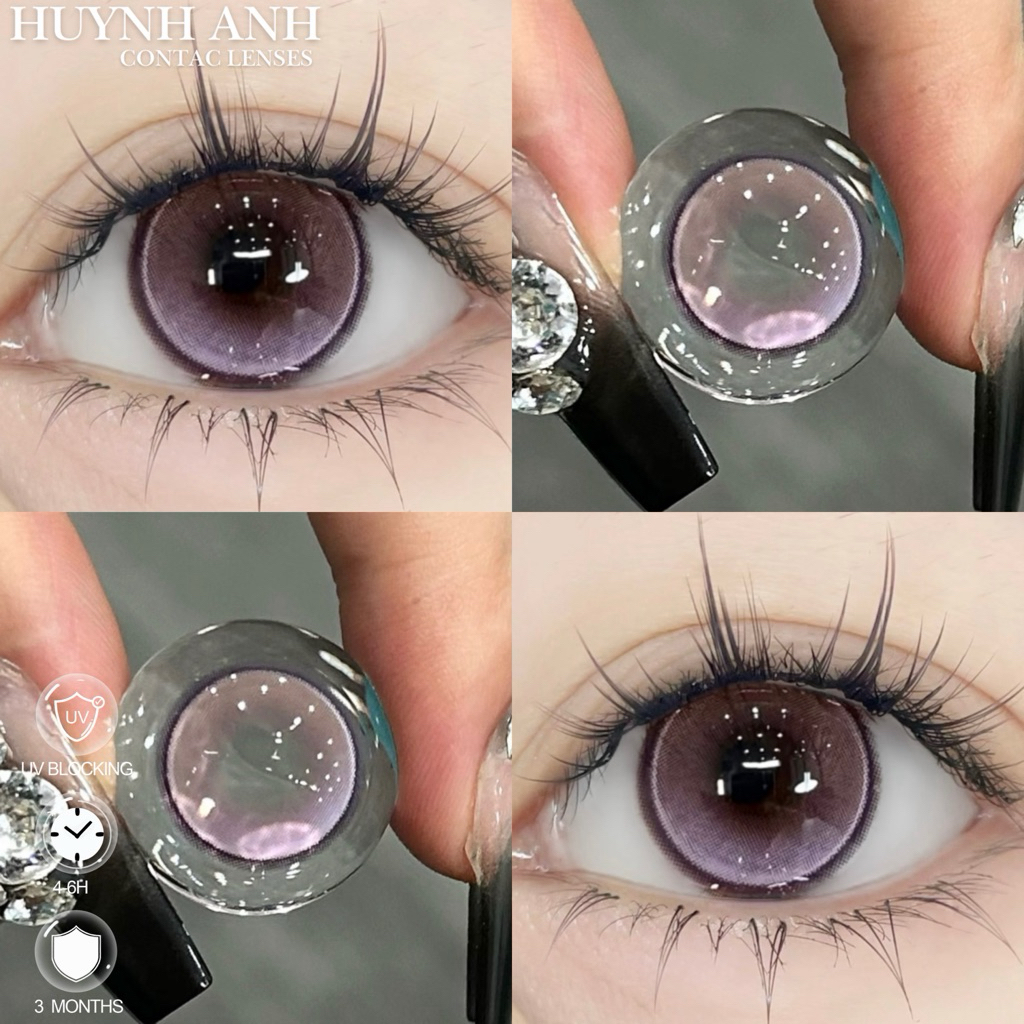 Lens Mắt Kính Áp Tròng hồng tây ngọt ngào viền đen Jade Pink Dia 14.5mm Gdia 14.2mm