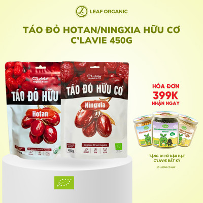 Táo đỏ Tân Cương Hotan/ Táo đỏ Ninh Hạ Ningxia hữu cơ C'LaVie túi 450g